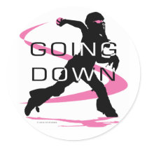 Going Down Pink Catcher Softball stickers