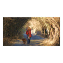 going for a walk photo greeting card