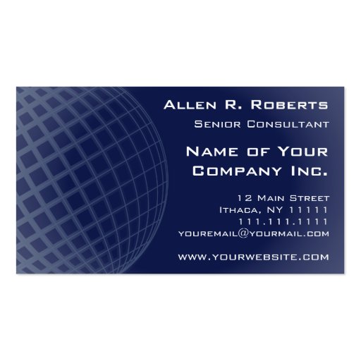 Going Global Elegant Dark Blue Modern Corporate Business Cards (front side)