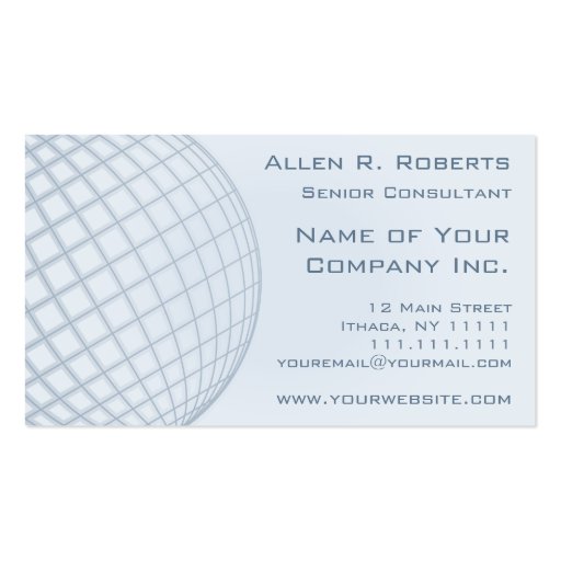 Going Global Elegant Pale Blue Modern Corporate Business Card Template (front side)