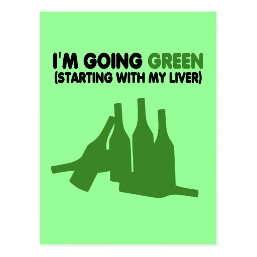 Going green,beer post cards
