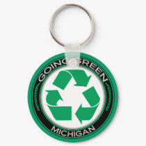 Going Green Recycle Michigan keychains
