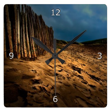 Going Home from the Beach Square Wall Clocks
