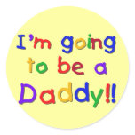 Going to be a Dad-Primary Colors Round Stickers