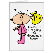 Going To Grandma's House Baby (Pink) Greeting Cards