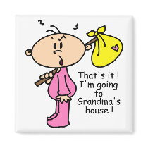 Going To Grandma's House Baby (Pink) magnets