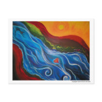 Going with the flow affirmation postcards