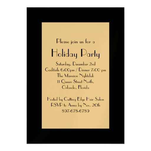 Gold 1920's Holiday Party Invitation