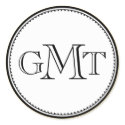 Gold 3 initial letter monogram royal elegance seal sticker