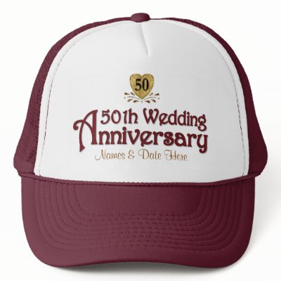 Gold 50th Anniversary Mesh Hat