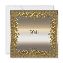 Gold 50th Birthday Anniversary Party Invitation