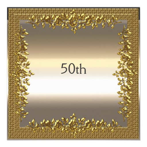 Gold 50th Birthday Anniversary Party Invitation