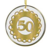 Gold 50th Ornament