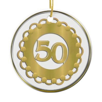 Gold 50th Ornament