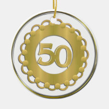 Gold 50th Ornament