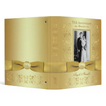 50th Wedding Anniversary Photo Albums on Gold 50th Wedding Anniversary Binder With Photo   23 85