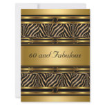 Gold  60 and Fabulous Birthday Party Invitation