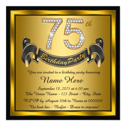 75th Birthday Invitation Templates Free