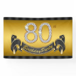 Gold 80th Birthday Party Banner