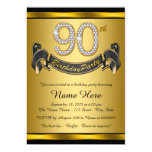 Gold 90th Birthday Party Card