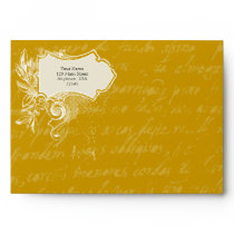 Gold A7 Vintage Script Envelopes