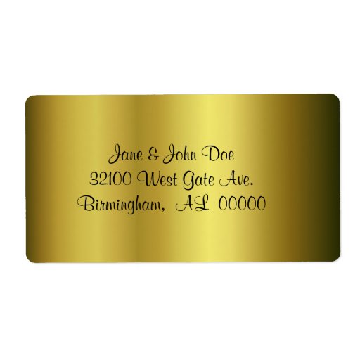 Gold Address Shipping Labels Zazzle