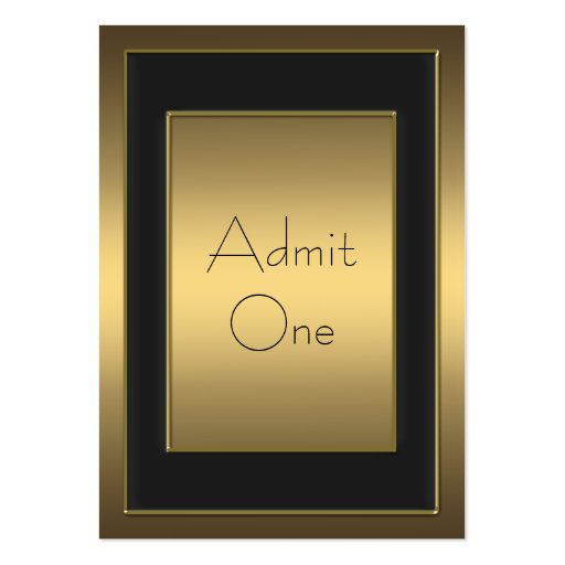Gold Admission Tickets Event Party Admission Ticke Business Card Templates (front side)