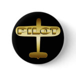 GOLD AIRPLANE PILOT PIN