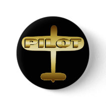 GOLD AIRPLANE PILOT PIN