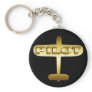 GOLD AIRPLANE PILOT KEYCHAIN