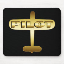 GOLD AIRPLANE PILOT MOUSEPADS