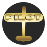 GOLD AIRPLANE PILOT STICKERS
