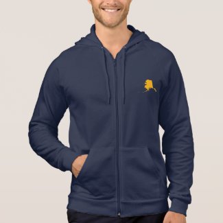 Gold Alaska Map Shape Navy Sweatshirt