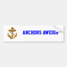 Gold Anchor Bumper Stickers