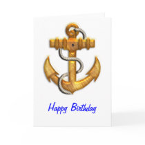 Gold Anchor Greeting Card