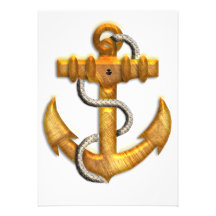 Gold Anchor Custom Invites