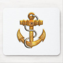 Gold Anchor Mouse Pad