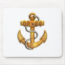Gold Anchor Mouse Pad