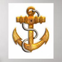 Gold Anchor Print