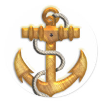 Gold Anchor Sticker