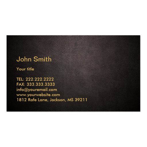 Gold Anchor Wood & Leather Business Card (back side)