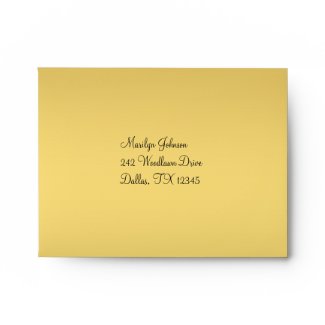 Gold and Black A2 Envelope for RSVP Card envelope