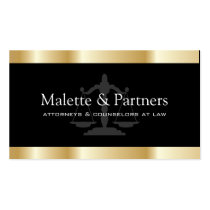 Gold and Black Attorney Business Cards