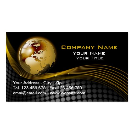 Gold and black Business Card (front side)