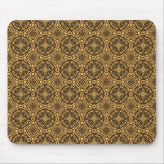 Gold and Black Damask Mouse Pad