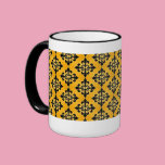 Gold and Black Damask Pattern mugs