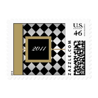 Gold and Black Diamond Postage Stamp