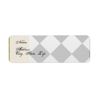 Gold and Black Diamond Tile Return Address Return Address Label