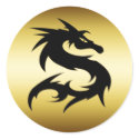 GOLD AND BLACK DRAGON stickers by dgpaulart GOLD AND BLACK DRAGON stickers