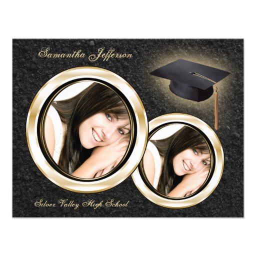 Gold and Black Graduation Announcement